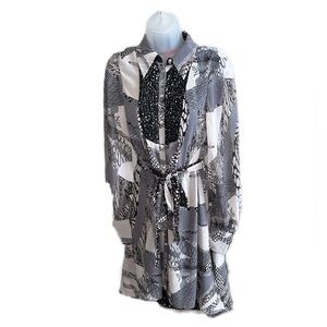 Kirna Zabete Black and Gray Star Print Blouse
